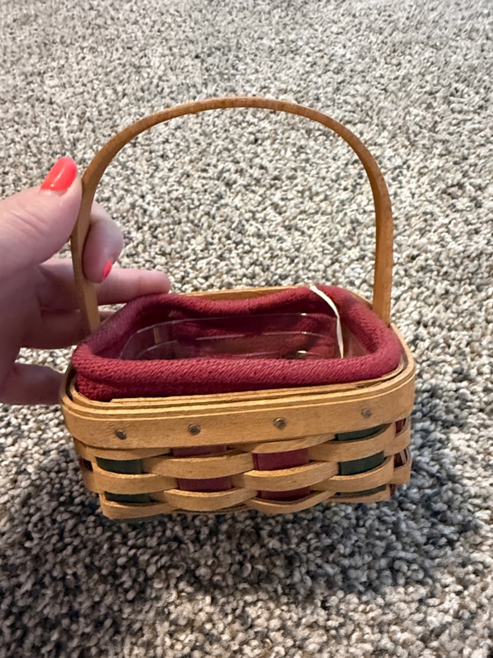 Longaberger 2003 Christmas 'Holiday Helper' basket combo with tie on